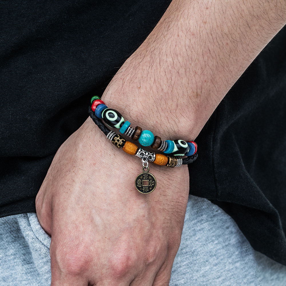 Ethnic Fashion Co In - Bracelet bohème chinois porte-bonheur avec œil