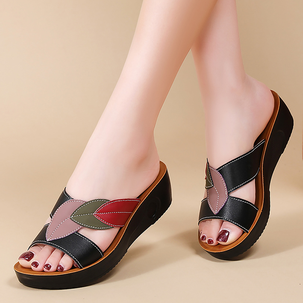 Ethnic Modern Fashion - Sandales compensées à semelle épaisse pour