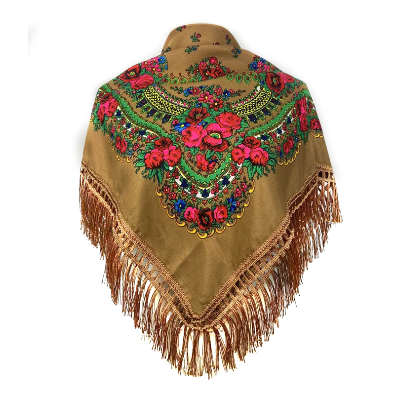 New Ethnic Fashion - Bandeau ethnique à franges Bandana Babushka,