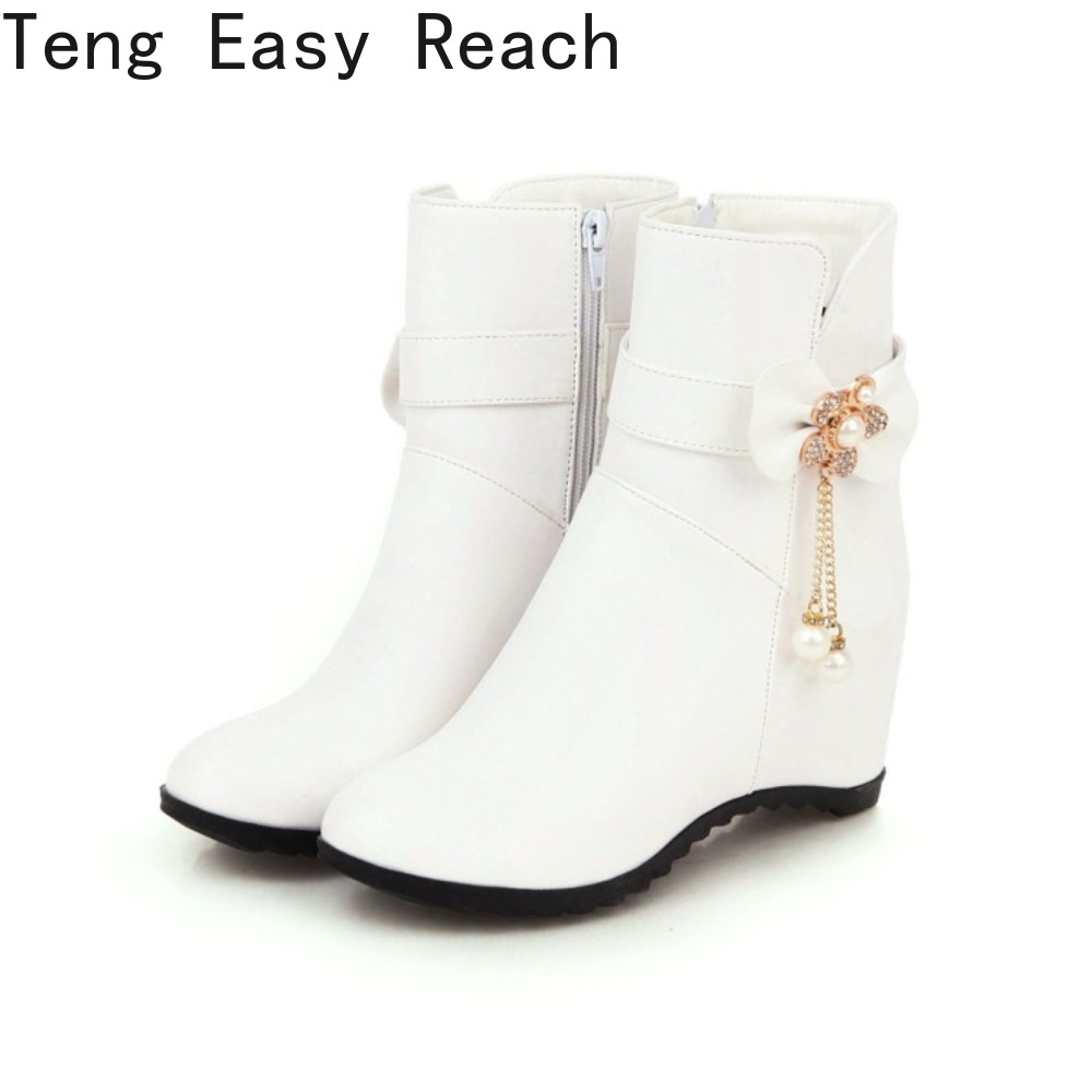 Bottes mi-mollet blanches à ta - Ethnic Fashion Women avis et prix